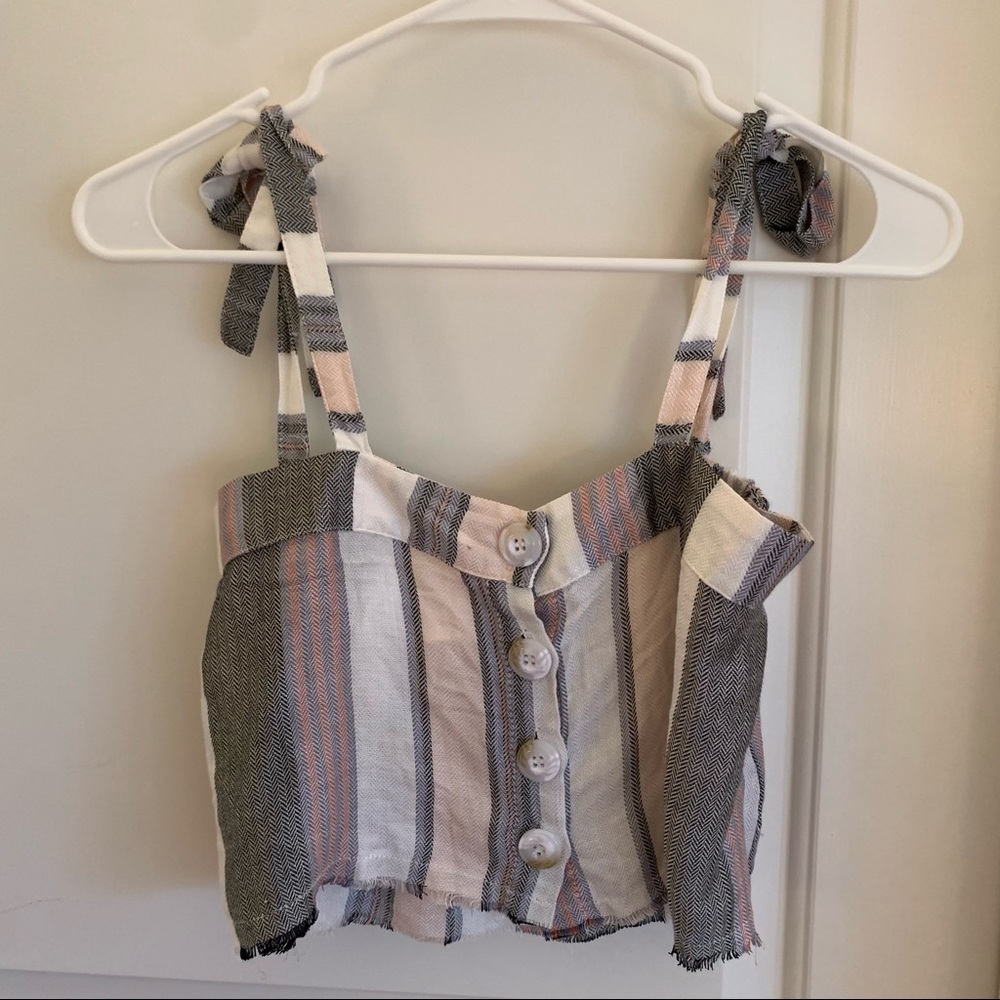 luca and grae pastel stripe crop tank